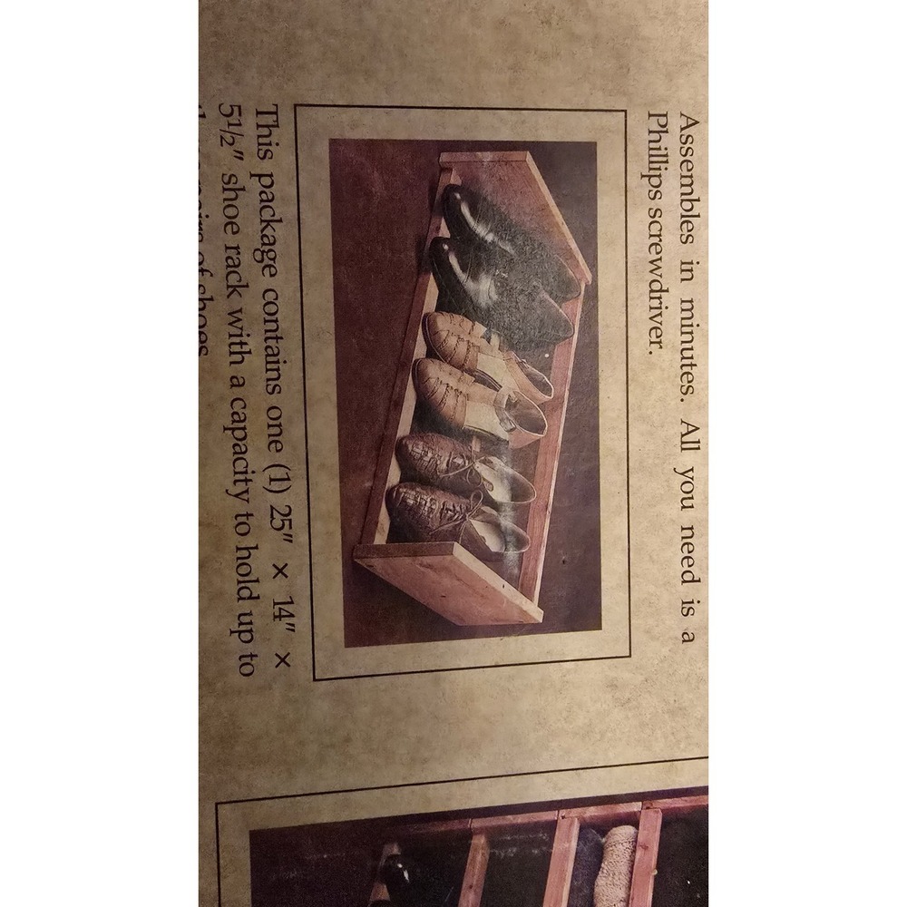 CedarFresh Stackable Cedar Shoe Rack, 25"l x 14"d x 5.5"h..Lot Of 1 RACK - Picture 5 of 6